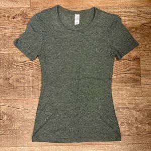 Alternative Apparel Gray Ribbed Crewneck Short Sleeve Top XS